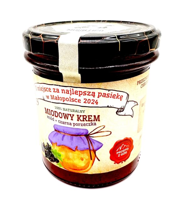 Miodowy krem - miód + czarna porzeczka 450g