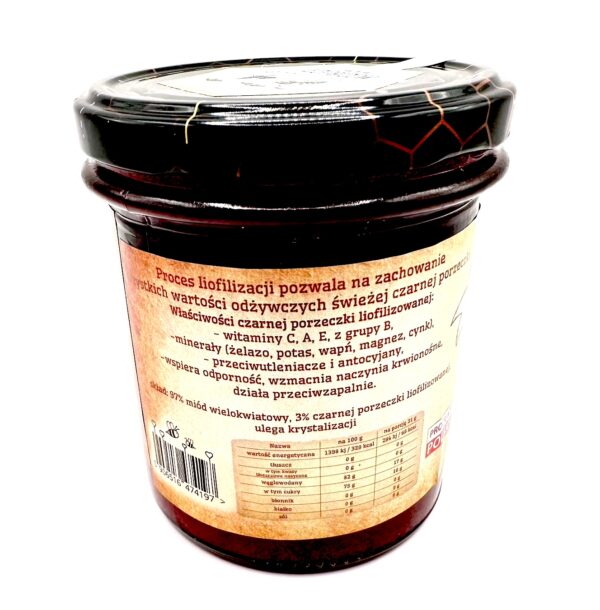 Miodowy krem - miód + czarna porzeczka 450g