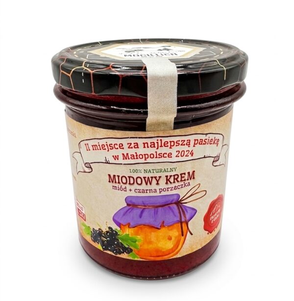 Miodowy krem miód z czarną porzeczką 450g