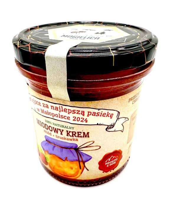 Miodowy krem - miód + truskawka 450g