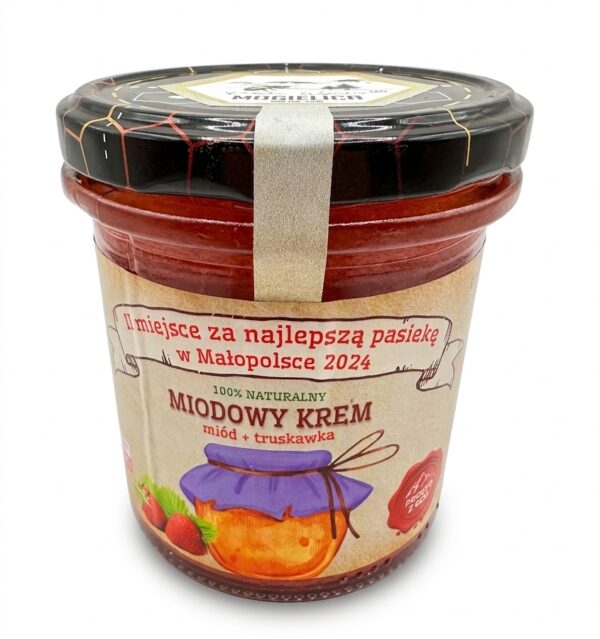 miodowy krem miód z truskawką