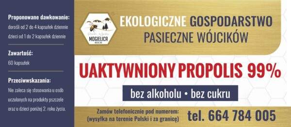 Kapsułki z Uaktywnionym propolisem 99% – Tylko na zamówienie 664 784 005